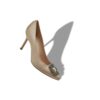 HANGISI 90 Light Beige Satin Jewel Buckle Pumps