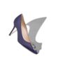 HANGISI 90 Navy Blue Satin Jewel Buckle Pumps