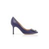 HANGISI 90 Navy Blue Satin Jewel Buckle Pumps