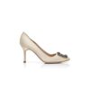 HANGISI 90 White Satin Jewel Buckle Pumps
