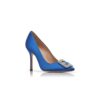 HANGISI Blue Satin Jewel Buckle Pumps