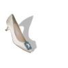 HANGISI BRIDE 50 White Satin Jewel Buckle Pumps