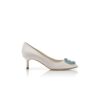 HANGISI BRIDE 50 White Satin Jewel Buckle Pumps
