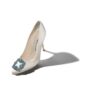 HANGISI BRIDE White Satin Jewel Buckle Pumps
