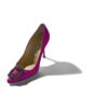 HANGISI Dark Fuchsia Satin Jewel Buckle Pumps
