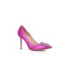 HANGISI Fuchsia Satin Jewel Buckle Pumps