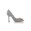 HANGISI GLITTER Silver Glitter Fabric Jewel Buckle Pumps HANGISI GLITTER Silver Glitter Fabric Jewel Buckle Pumps