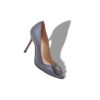 HANGISI Grey Satin Jewel Buckle Pumps HANGISI Grey Satin Jewel Buckle Pumps
