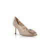 HANGISI LACE 70 Beige Lace Jewel Buckle Pumps