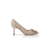 HANGISI LACE 70 Beige Lace Jewel Buckle Pumps