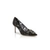 HANGISI LACE 70 Black Lace Jewel Buckle Pumps