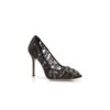 HANGISI LACE Black Lace Jewel Buckle Pumps