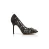 HANGISI LACE Black Lace Jewel Buckle Pumps