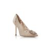 HANGISI LACE Pink Champagne Lace Jewel Buckle Pumps