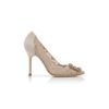 HANGISI LACE Pink Champagne Lace Jewel Buckle Pumps