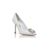 HANGISI White Calf Leather Jewel Buckle Pumps HANGISI White Calf Leather Jewel Buckle Pumps