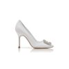 HANGISI White Calf Leather Jewel Buckle Pumps HANGISI White Calf Leather Jewel Buckle Pumps