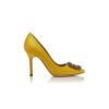 HANGISI Yellow Satin Jewel Buckle Pumps