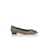 HANGISIFLAT Animal Print Calf Hair Jewel Buckle Flat Pumps