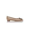 HANGISIFLAT Champagne Satin Jewel Buckle Flat Pumps
