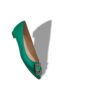 HANGISIFLAT Green Satin Jewel Buckle Flat Pumps