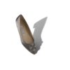 HANGISIFLAT Grey Satin Jewel Buckle Flat Pumps
