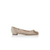 HANGISIFLAT LACE Pink Champagne Lace Jewel Buckle Flat Pumps