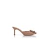 HANGISIMU Beige Satin Jewel Buckle Mules