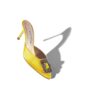 HANGISIMU Yellow Satin Jewel Buckle Mules