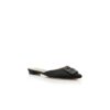 HANGISIMUFLAT Black Satin Jewel Buckle Flat Mules