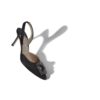 HANGISLI Black Satin Jewel Buckle Slingback Pumps