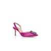 HANGISLI Pink Satin Jewel Buckle Slingback Pumps