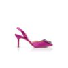 HANGISLI Pink Satin Jewel Buckle Slingback Pumps