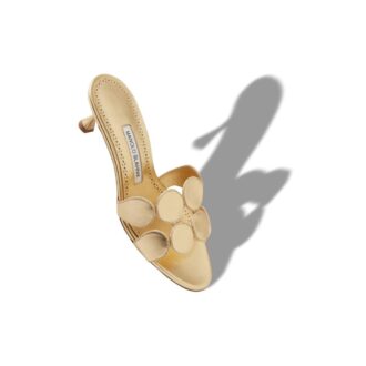 HARIBALMU Gold Nappa Leather Mules