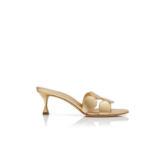 HARIBALMU Gold Nappa Leather Mules