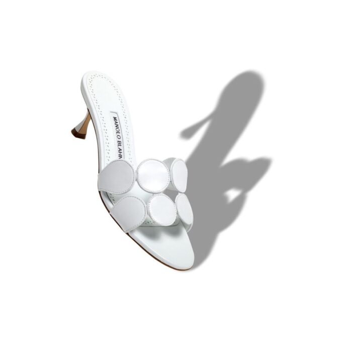 HARIBALMU White Nappa Leather Mules