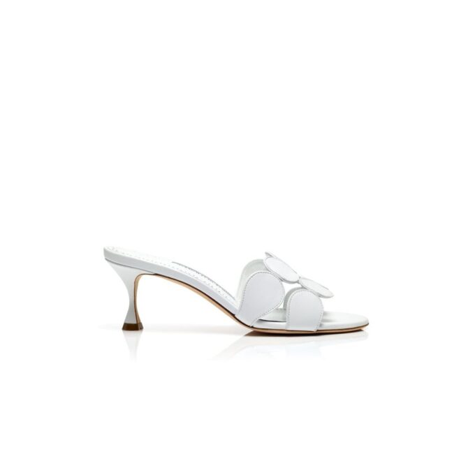 HARIBALMU White Nappa Leather Mules