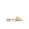 HARIBALMUFLAT Gold Nappa Leather Flat Sandals