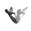 HATA Black Calf Leather Flat Sandals