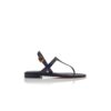 HATA Navy Blue Calf Leather Flat Sandals