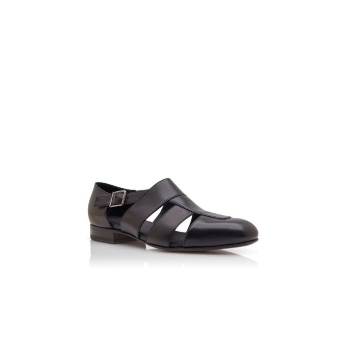 HICKORY Black Calf Leather Sandals