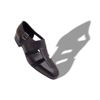 HICKORY Black Calf Leather Sandals
