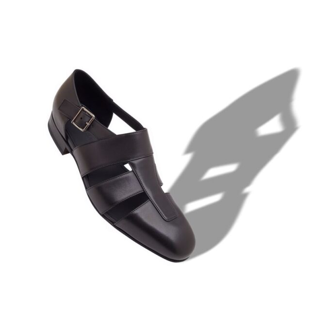 HICKORY Black Calf Leather Sandals