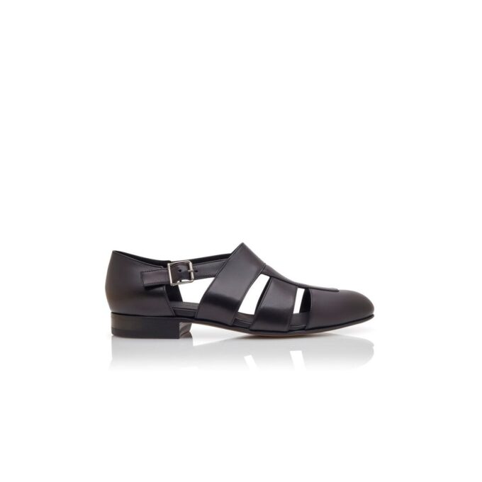 HICKORY Black Calf Leather Sandals