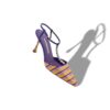 IMBO Purple and Orange Cotton Striped T-Bar Pumps