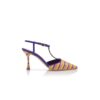 IMBO Purple and Orange Cotton Striped T-Bar Pumps