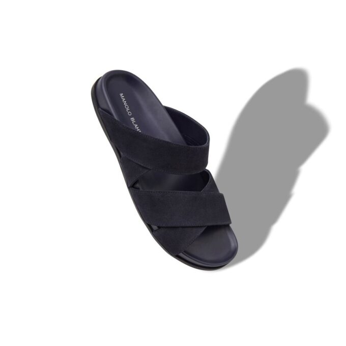 INEZMU Navy Blue Suede Sandals