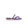 IRAFLI Purple Nappa Leather Flat Sandals