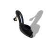 JADARON Black Patent Leather Open Toe Mules