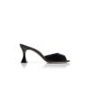 JADARON Black Patent Leather Open Toe Mules